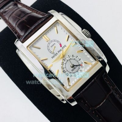 Swiss Patek 5200g-001 Replica Gondolo Watch White Dial Two Tone